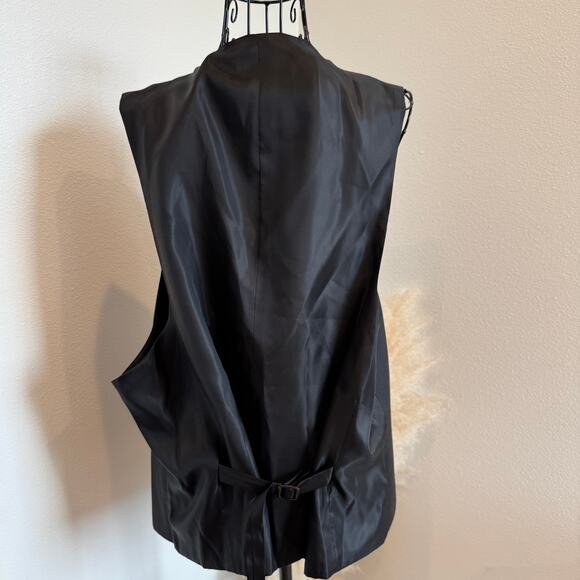 Men's Charcoal Gray Wool Button Front Suit Vest- 46L  Menswear, Preppy, Unisex - Picture 4 of 6